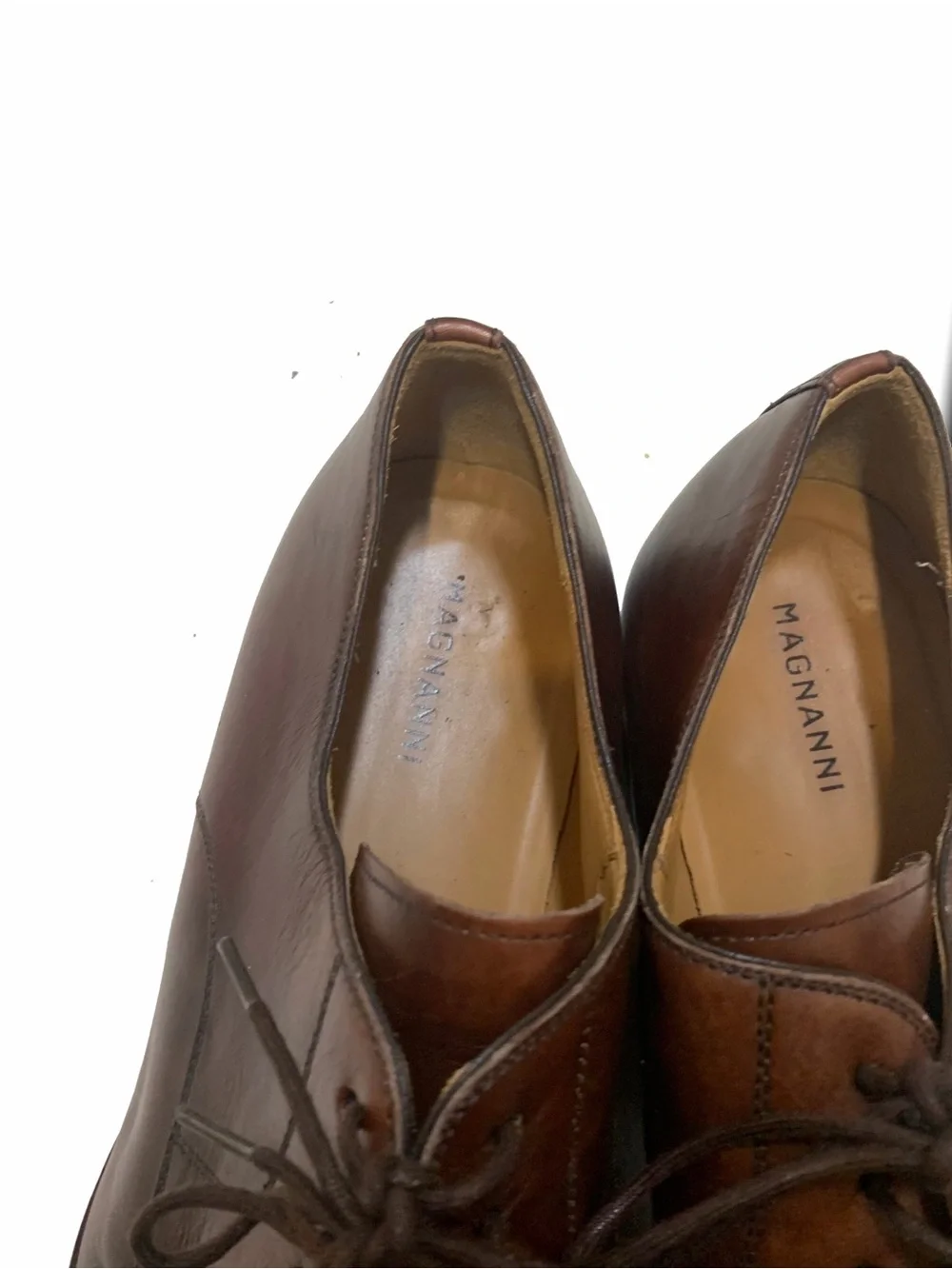 Magnanni Men's Dark Brown Leather Derby Oxfords lace-up shoes
